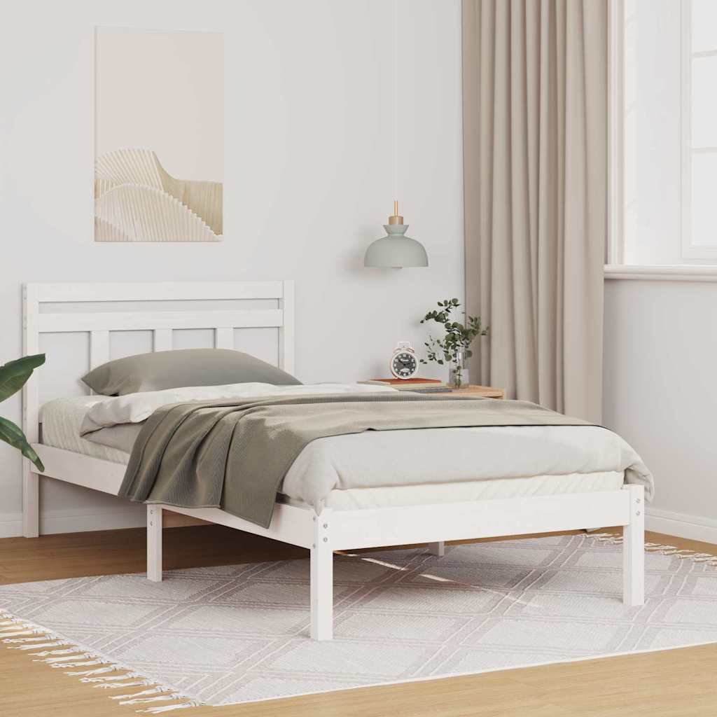 Struttura del letto Bianco 100 x 200 cm Pino massello | homemem39