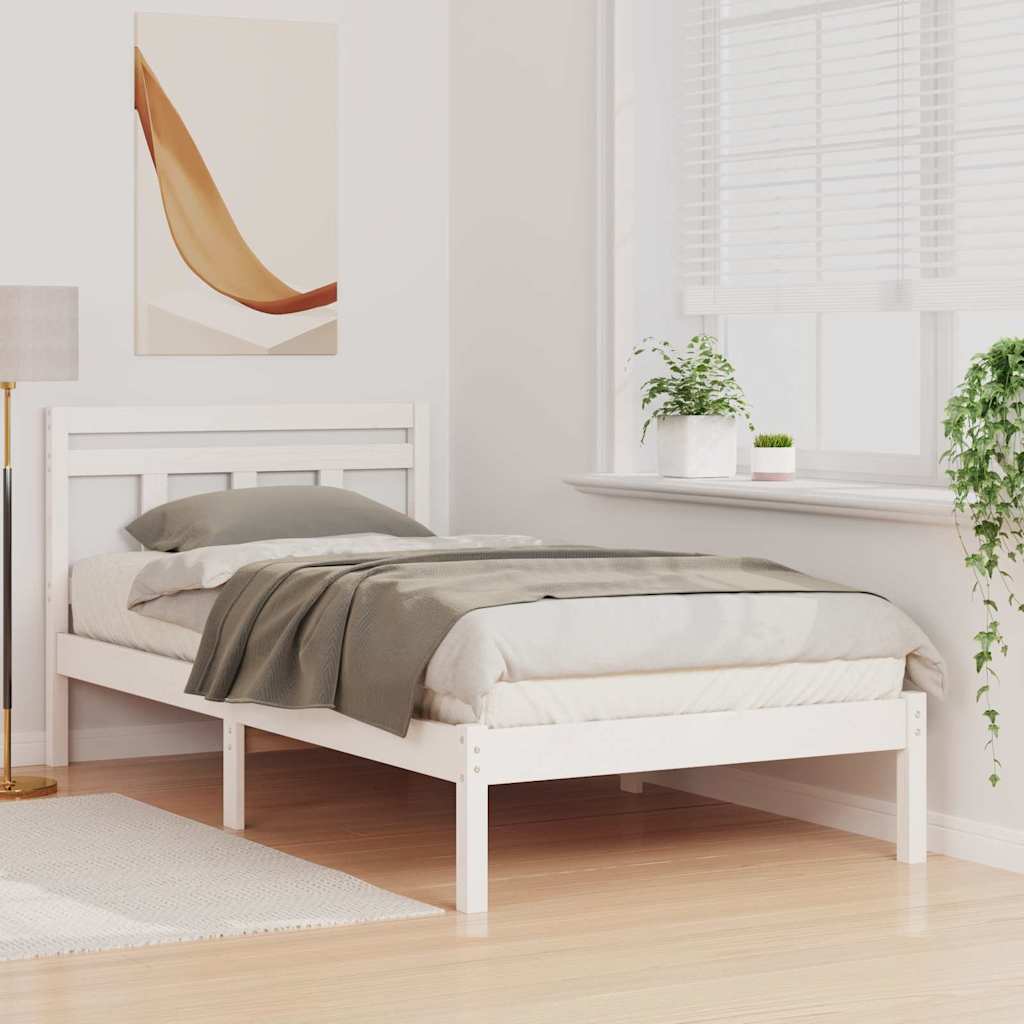 Struttura del letto Bianco 100 x 200 cm Pino massello | homemem39