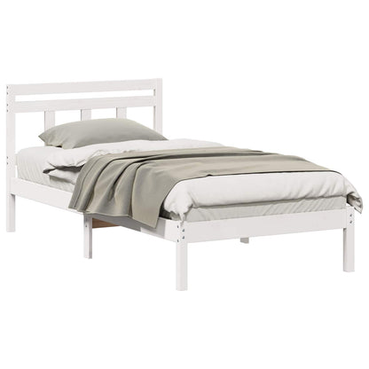Struttura del letto Bianco 100 x 200 cm Pino massello | homemem39