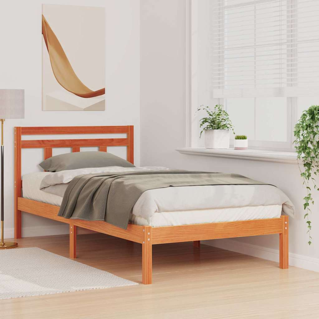 Struttura del letto Marrone 75 x 190 cm Pino massello | homemem39