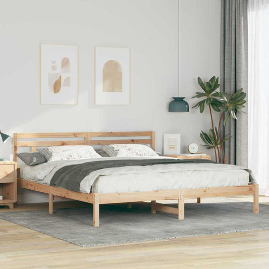 Struttura del letto Marrone 200 x 200 cm Pino massello | homemem39