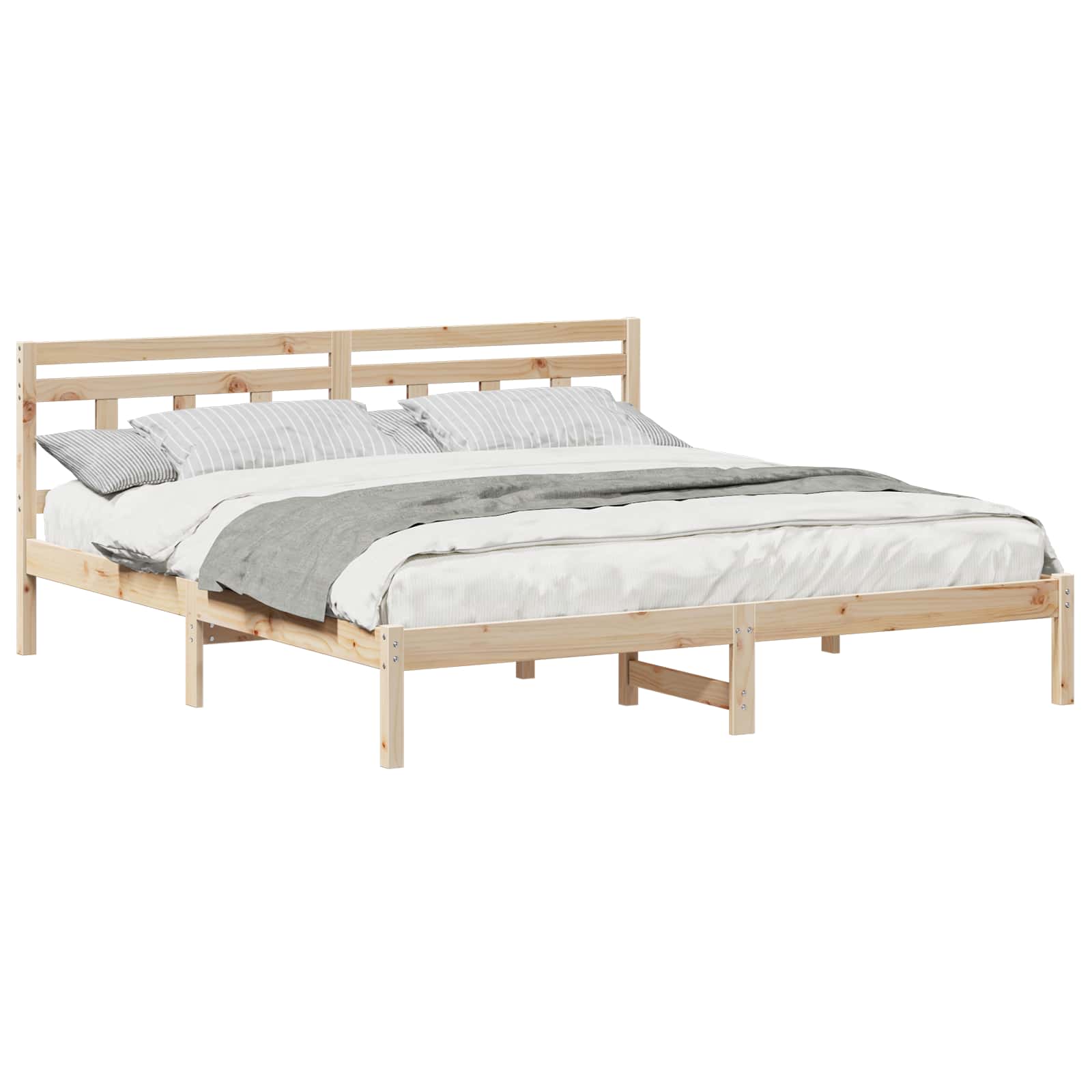 Struttura del letto Marrone 200 x 200 cm Pino massello | homemem39