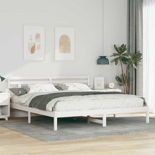 Struttura del letto Bianco 200 x 200 cm Pino massello | homemem39