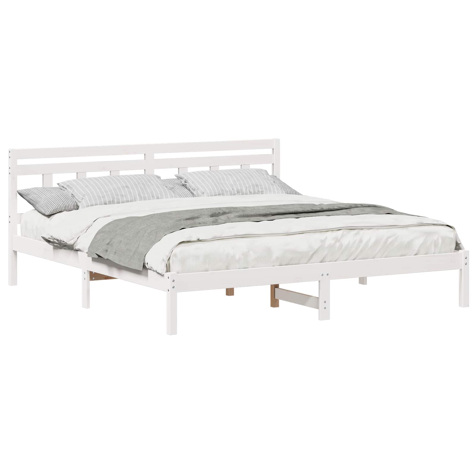 Struttura del letto Bianco 200 x 200 cm Pino massello | homemem39