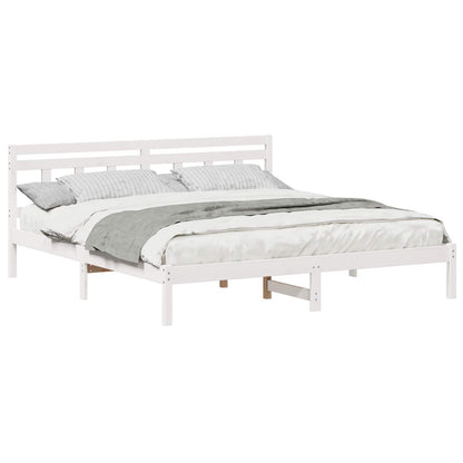 Struttura del letto Bianco 200 x 200 cm Pino massello | homemem39