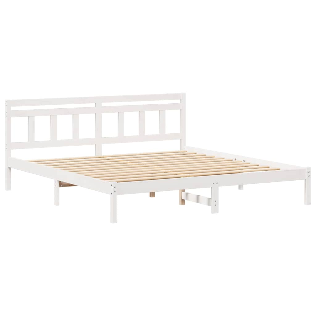 Struttura del letto Bianco 200 x 200 cm Pino massello | homemem39
