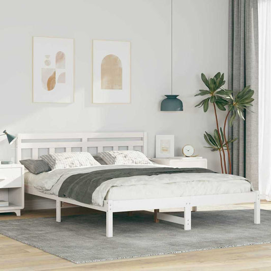 Struttura del letto Bianco 160 x 200 cm Pino massello | homemem39