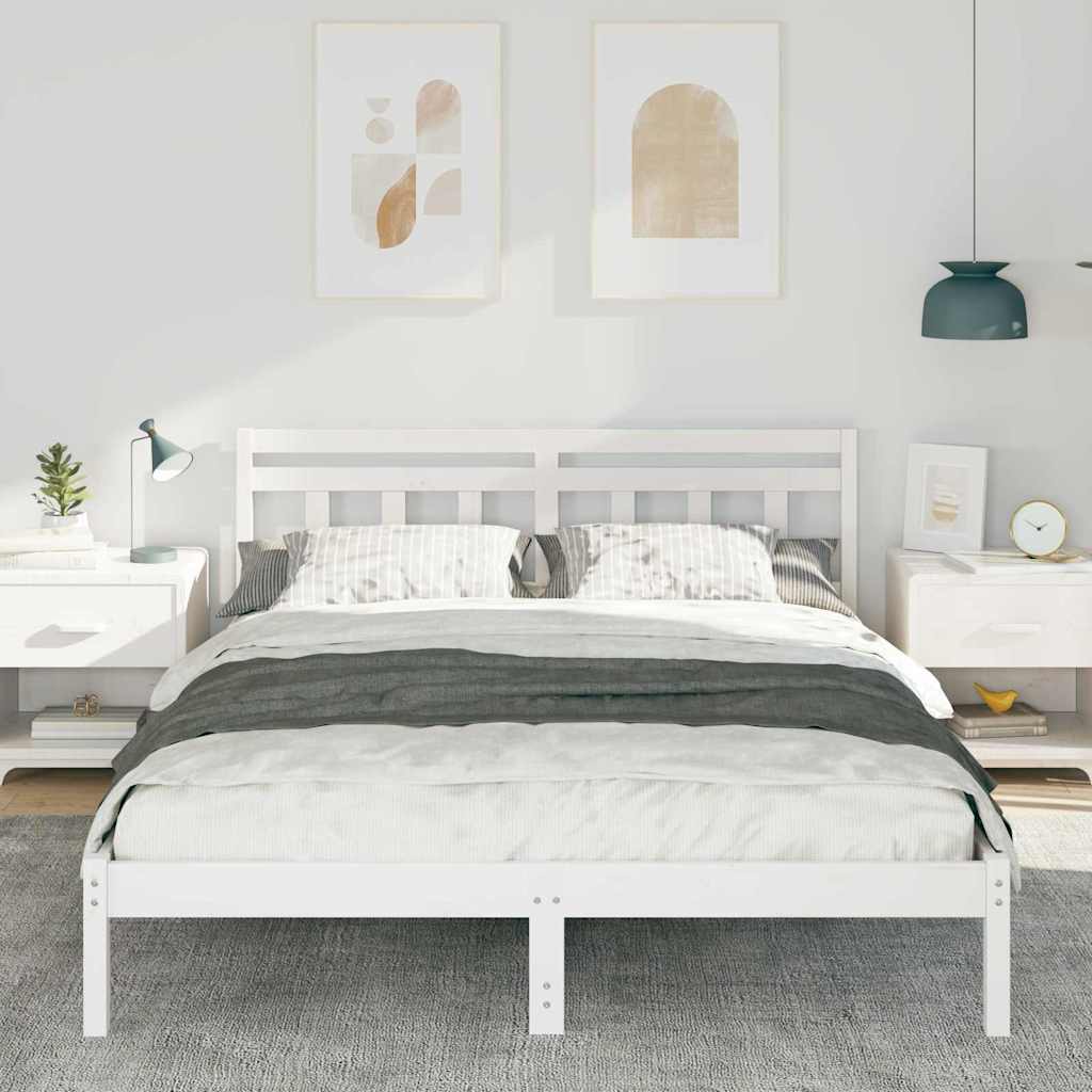 Struttura del letto Bianco 160 x 200 cm Pino massello | homemem39