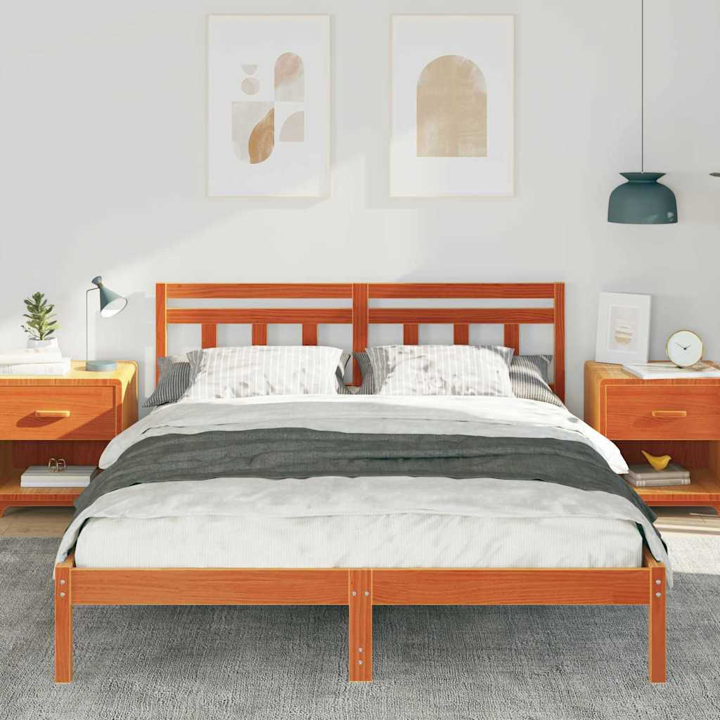 Struttura del letto Marrone 160 x 200 cm Pino massello | homemem39