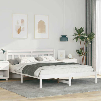 Struttura del letto Bianco 150 x 200 cm Pino massello | homemem39