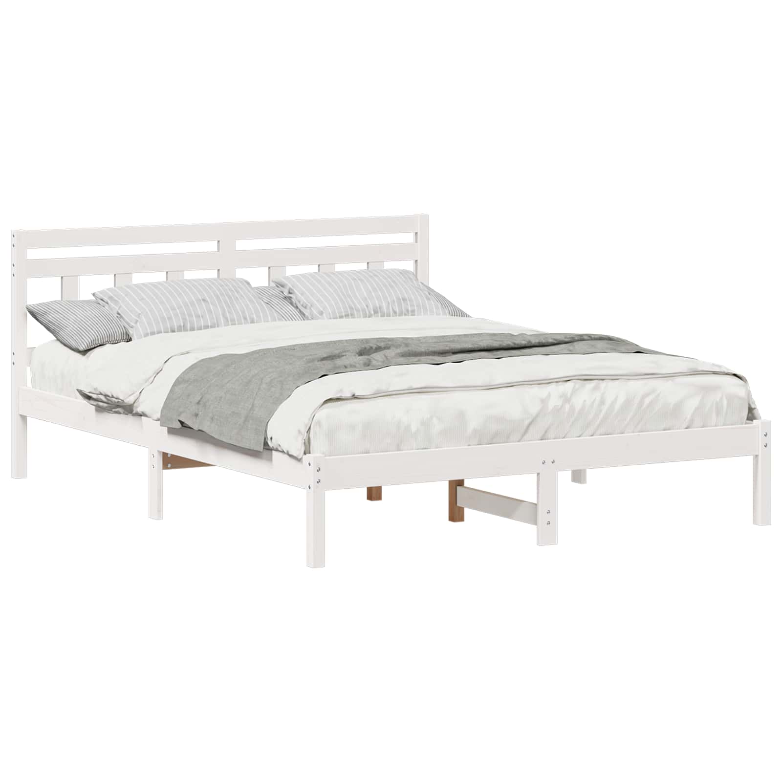 Struttura del letto Bianco 150 x 200 cm Pino massello | homemem39