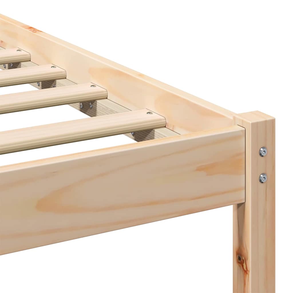 Struttura del letto con testiera Marrone Legno di pino massello