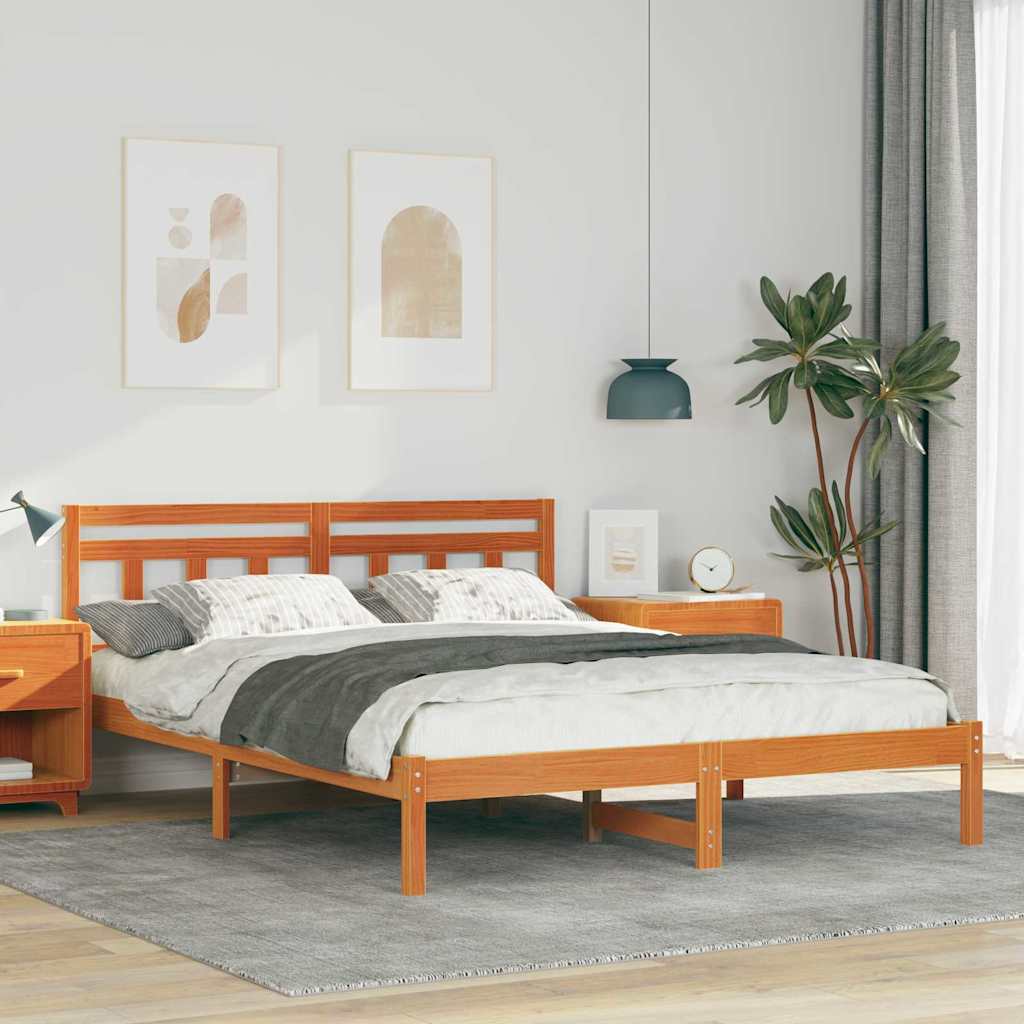 Struttura del letto Marrone 140 x 200 cm Pino massello | homemem39