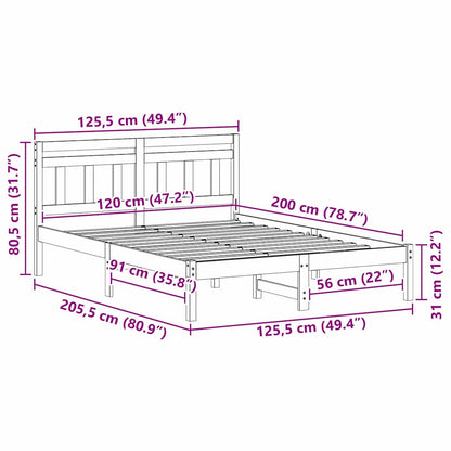 Struttura del letto Bianco 120 x 200 cm Pino massello | homemem39