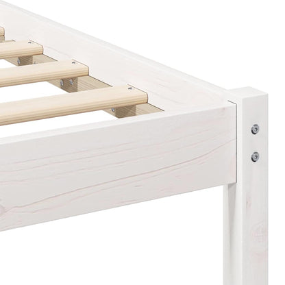 Struttura del letto con testiera Bianco Legno di pino