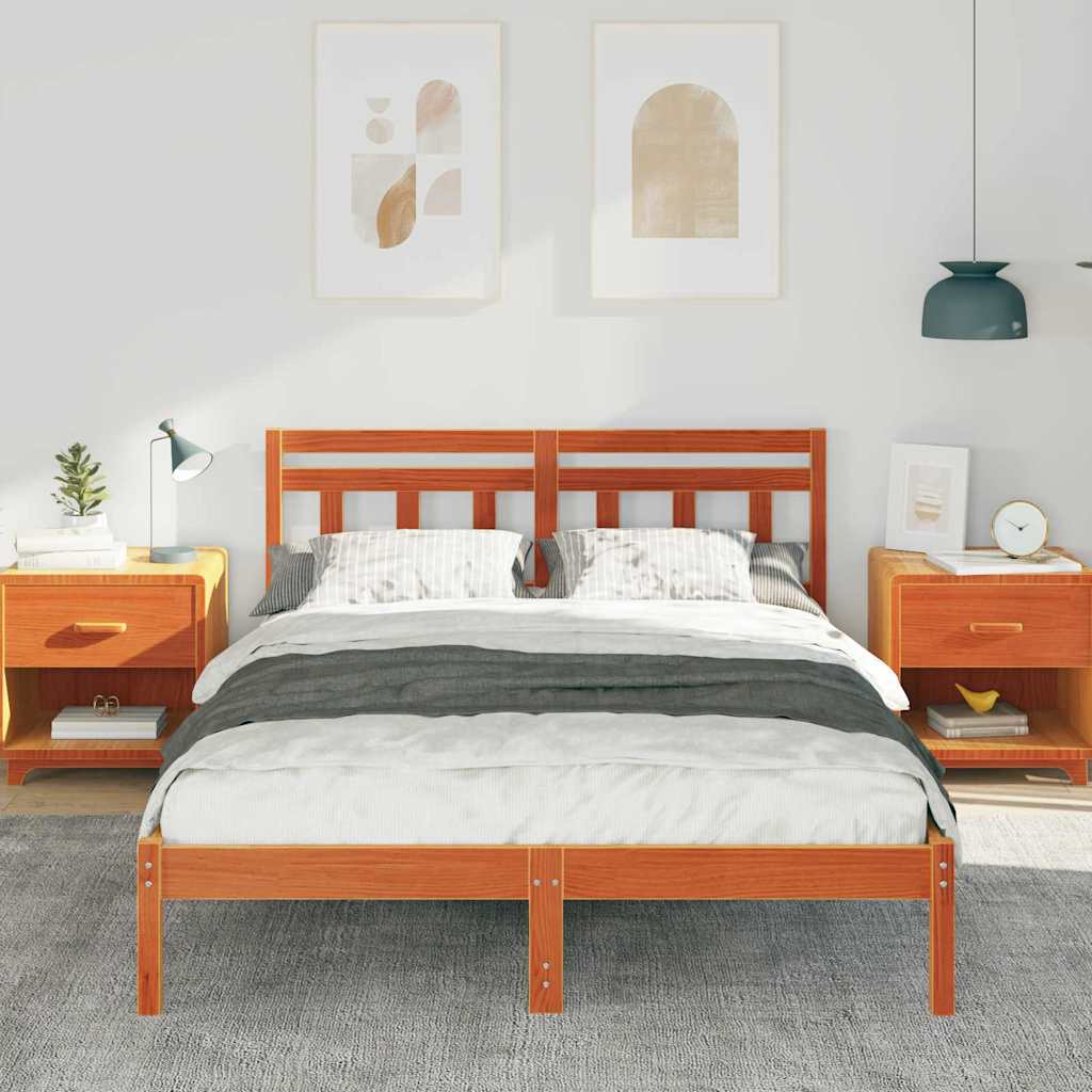 Struttura del letto Marrone 140 x 190 cm Pino massello | homemem39