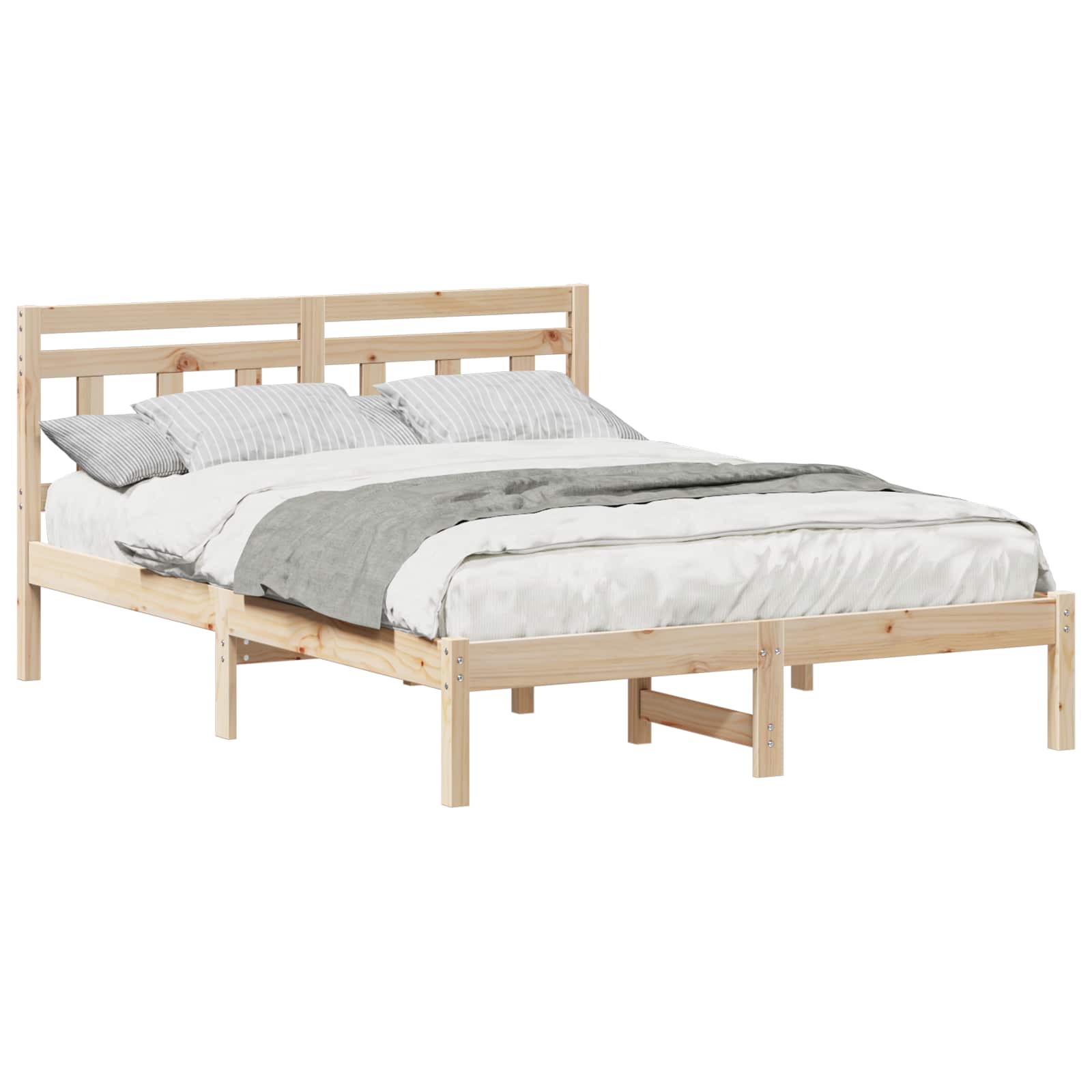 Struttura del letto Marrone 135 x 190 cm Pino massello | homemem39