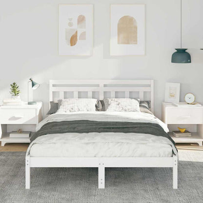 Struttura del letto Bianco 135 x 190 cm Pino massello | homemem39