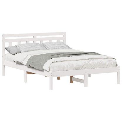 Struttura del letto Bianco 135 x 190 cm Pino massello | homemem39