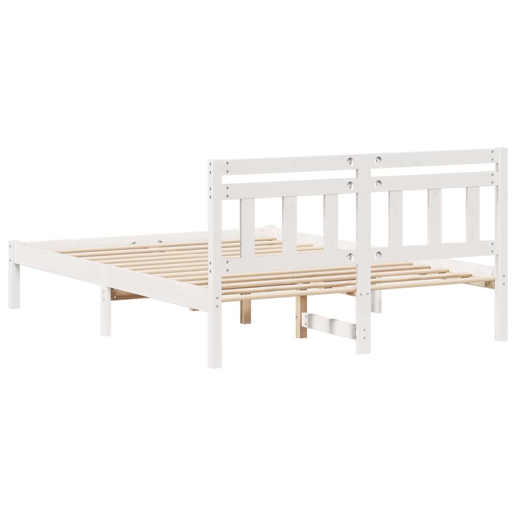 Struttura del letto Bianco 135 x 190 cm Pino massello | homemem39
