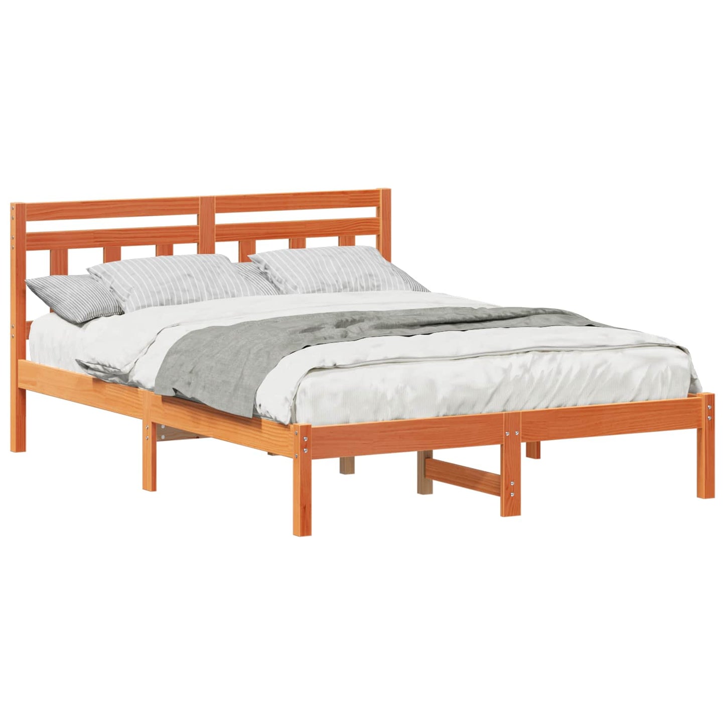 Struttura del letto Marrone 135 x 190 cm Pino massello | homemem39