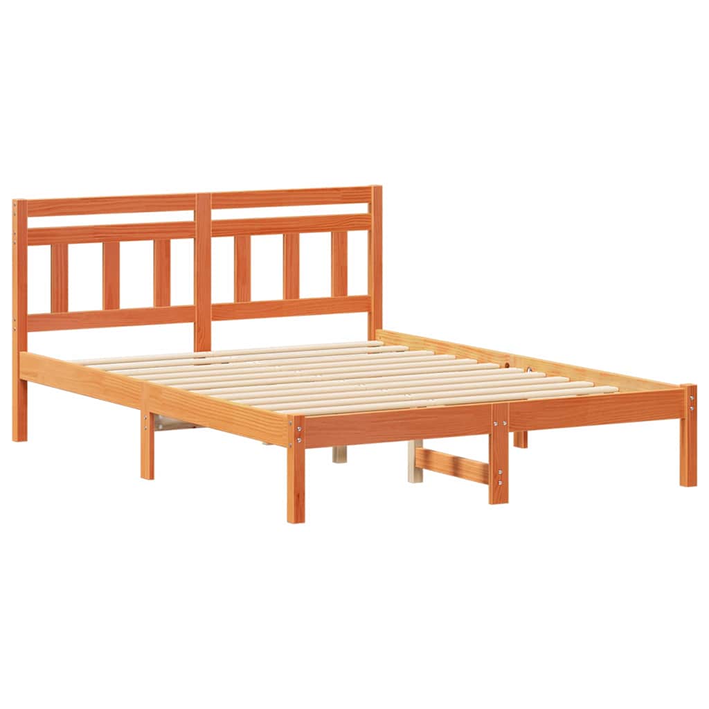 Struttura del letto Marrone 135 x 190 cm Pino massello | homemem39