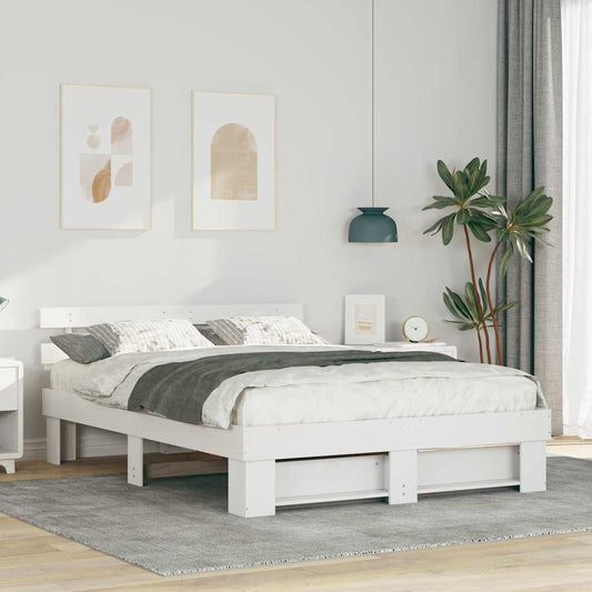 Struttura del letto Bianco 150 x 200 cm Legno di pino massello