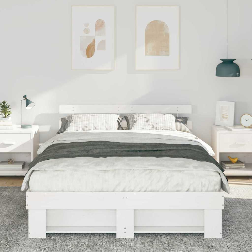 Struttura del letto Bianco 150 x 200 cm Legno di pino massello