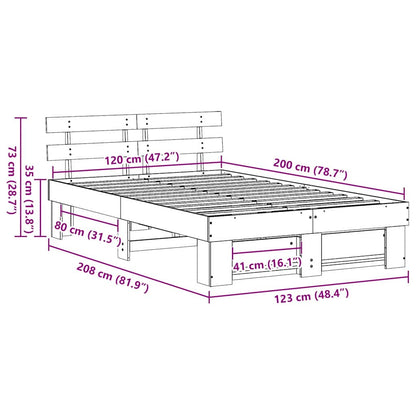 Struttura del letto Marrone 120 x 200 cm Pino massello | homemem39