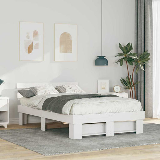 Struttura del letto Bianco 140 x 190 cm Legno di pino massello