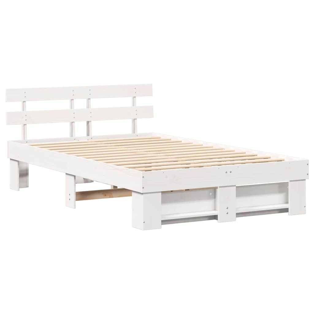 Struttura del letto Bianco 140 x 190 cm Legno di pino massello