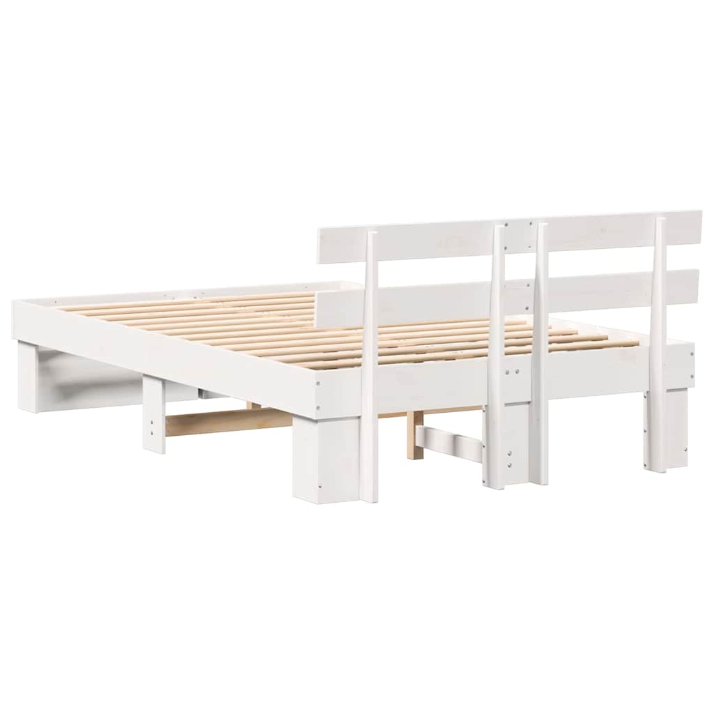 Struttura del letto Bianco 140 x 190 cm Legno di pino massello