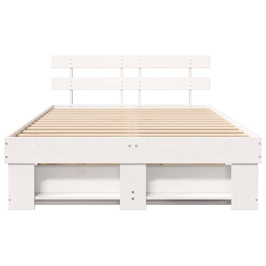 Struttura del letto Bianco 140 x 190 cm Legno di pino massello