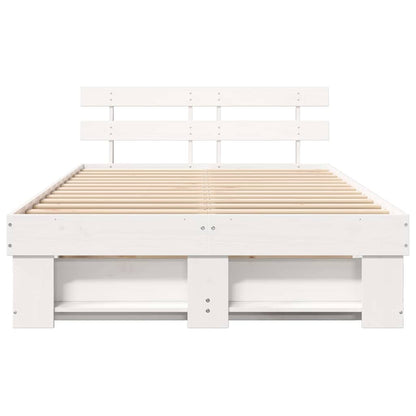 Struttura del letto Bianco 140 x 190 cm Legno di pino massello