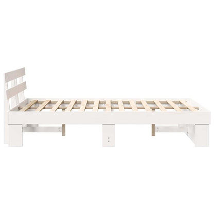 Struttura del letto Bianco 140 x 190 cm Legno di pino massello