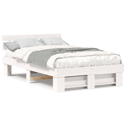 Struttura del letto Bianco 140 x 190 cm Legno di pino massello