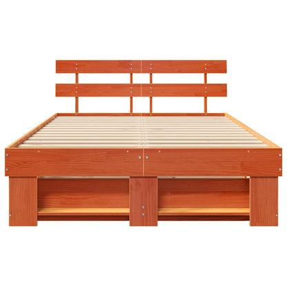 Struttura del letto con testiera Cera marrone 140 x 190 cm