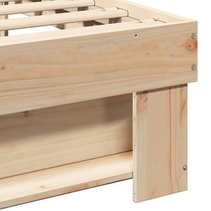 Struttura del letto Marrone 135 x 190 cm Legno di pino massello