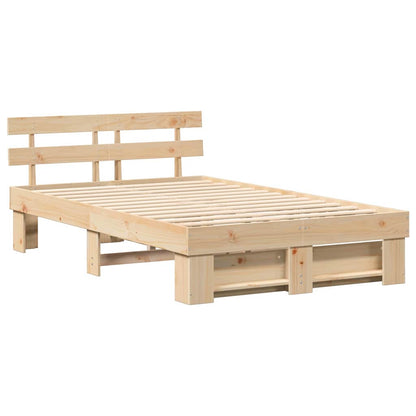 Struttura del letto Marrone 135 x 190 cm Legno di pino massello
