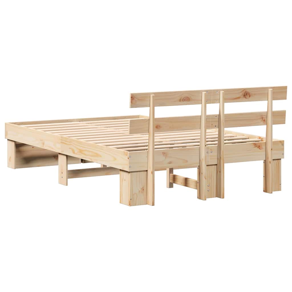 Struttura del letto Marrone 135 x 190 cm Legno di pino massello