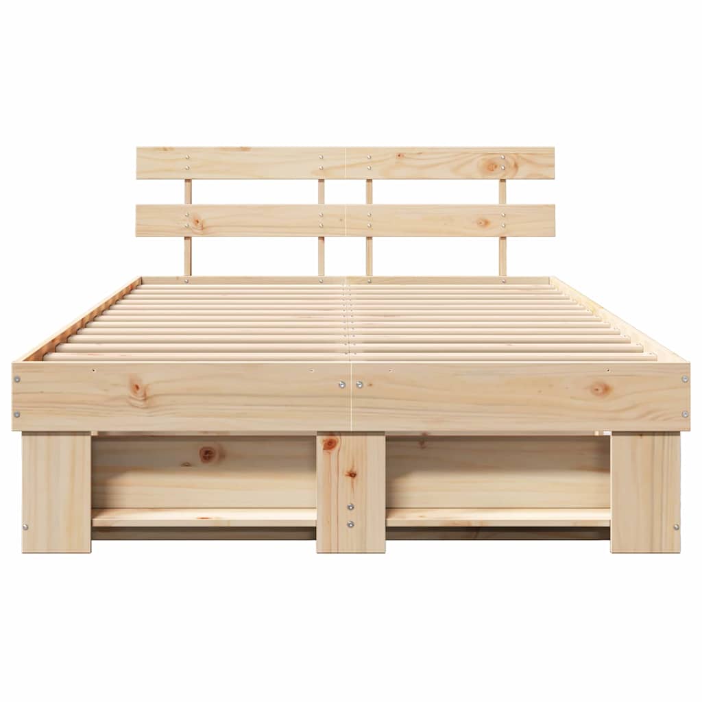 Struttura del letto Marrone 135 x 190 cm Legno di pino massello