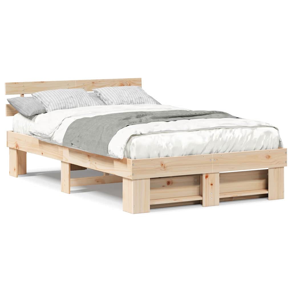 Struttura del letto Marrone 120 x 190 cm Legno di pino massello