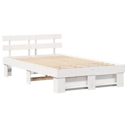 Struttura del letto Bianco 120 x 190 cm Legno di pino massello