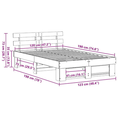 Struttura del letto Marrone cerato 120 x 190 cm Pino massello | homemem39