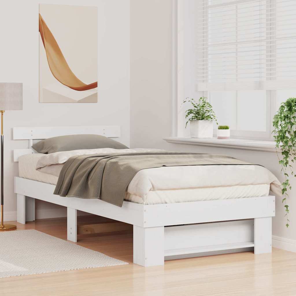 Struttura del letto Bianco 100 x 200 cm Pino massello | homemem39