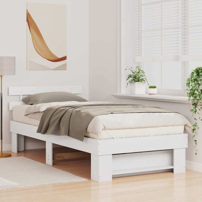 Struttura del letto Bianco 100 x 200 cm Pino massello | homemem39