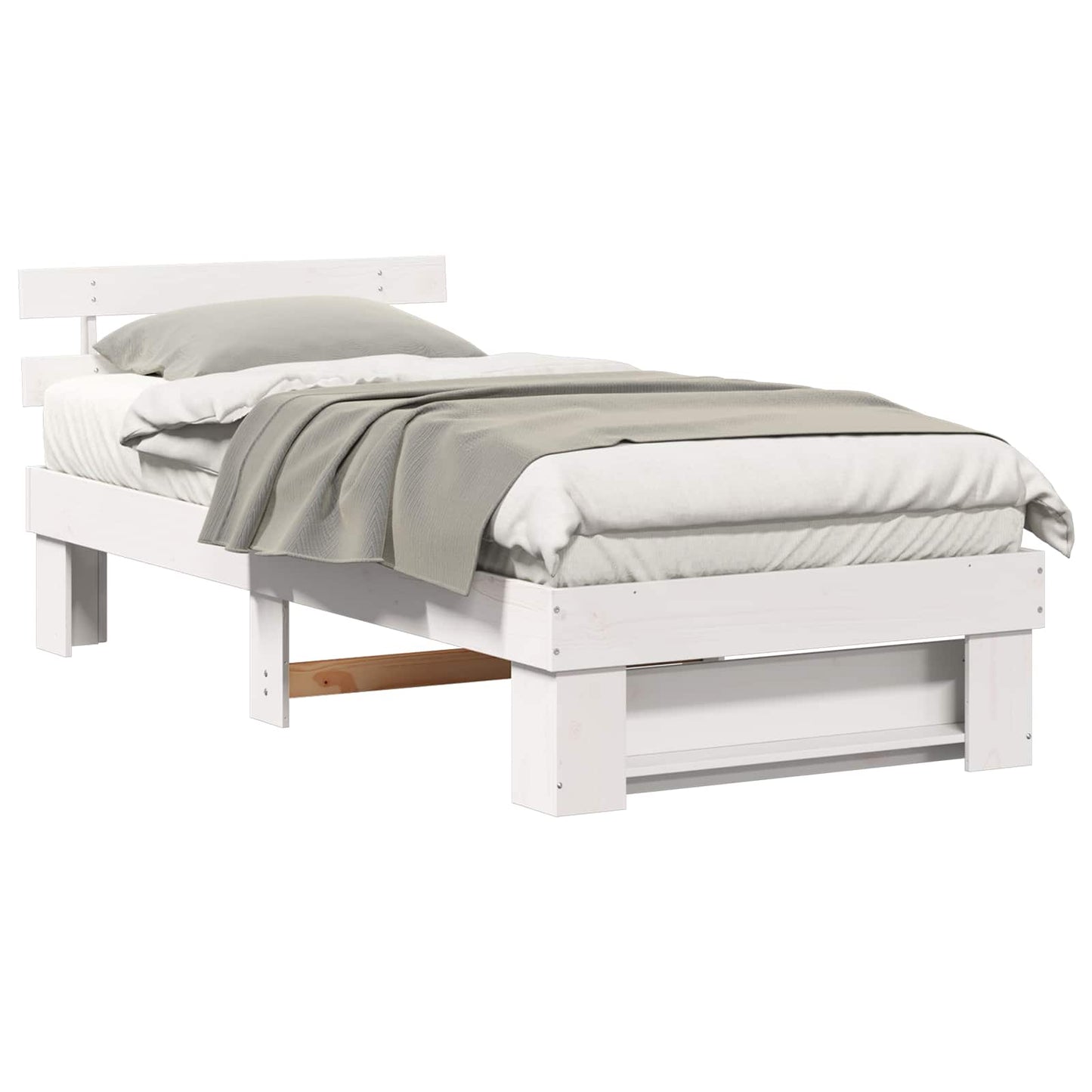 Struttura del letto Bianco 100 x 200 cm Pino massello | homemem39