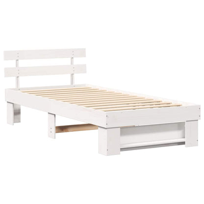 Struttura del letto Bianco 100 x 200 cm Pino massello | homemem39