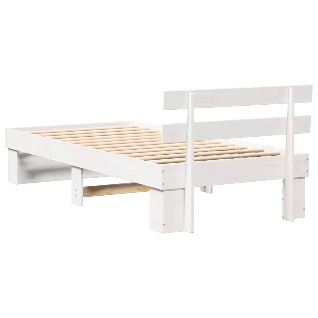 Struttura del letto Bianco 100 x 200 cm Pino massello | homemem39