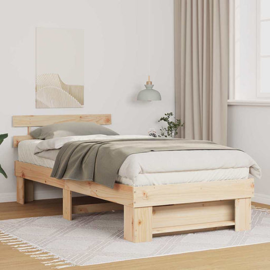 Struttura del letto Marrone 75 x 190 cm Legno di pino massello
